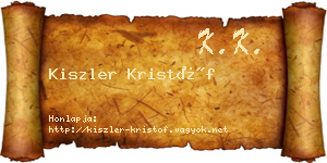 Kiszler Kristóf névjegykártya
