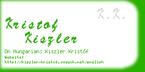 kristof kiszler business card